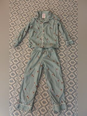 Wondershop Green & White Striped Kids Pajama Set